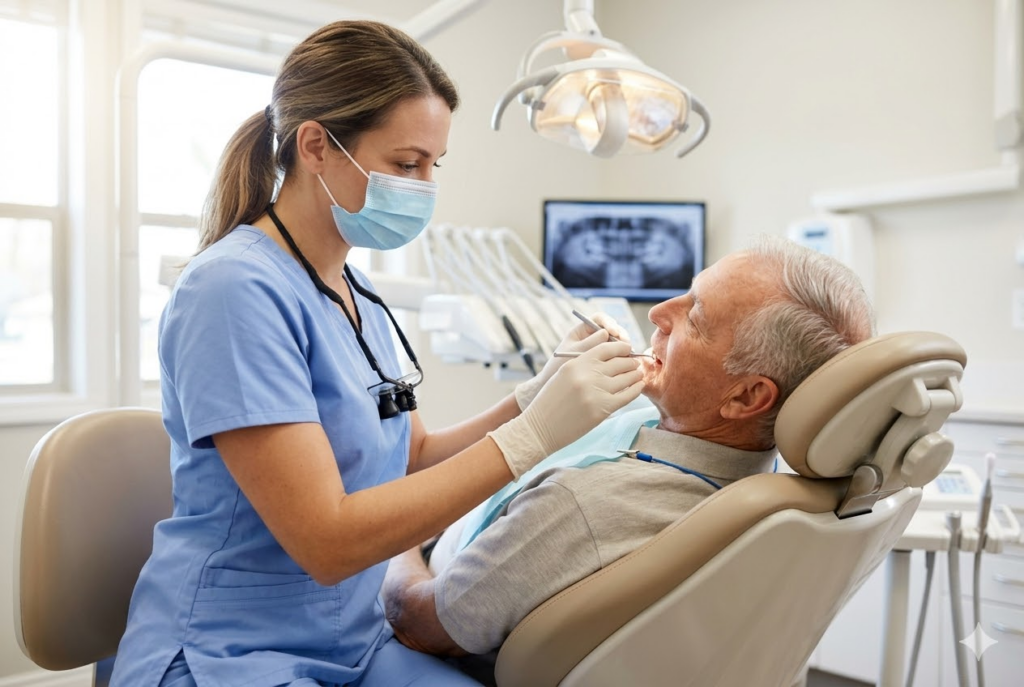 Senior patient receiving dental care at East Valley Dental Professionals Mesa AZ